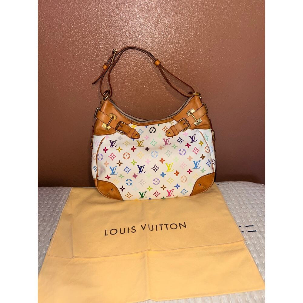 Louis Vuitton White Multicolor Murakami Greta Bag
